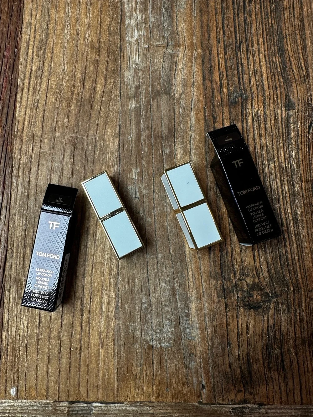 Tom Ford Lipstick Duo in White and Black Packaging 2 shade of pink